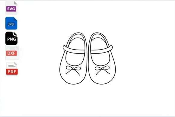 Baby Shoes SVG Clipart Cute Bow Mary