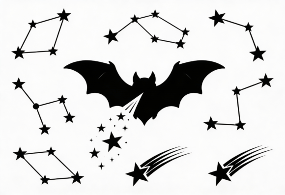 Bat Constellation Star SVG Halloween: Graphics for Crafts and Content