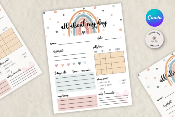 Boho Daycare Report Mail Template: Graphics & Freebies