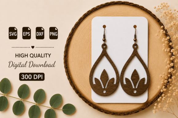 Boho Teardrop Laser Cut SVG for Earrings