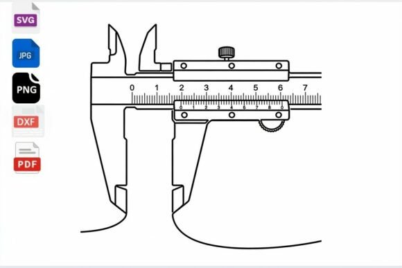 Calipers Measurement Tool SVG DXF PNG: Graphics for Crafts