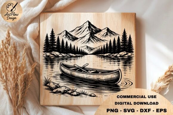 Canoe Lake Mountain SVG: Graphics for Freebies