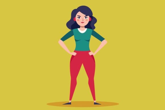 Confident Woman Flat Design Illustration Graphics