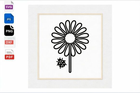 Daisy Flower and Ladybug SVG Cut File: Graphics for Crafts