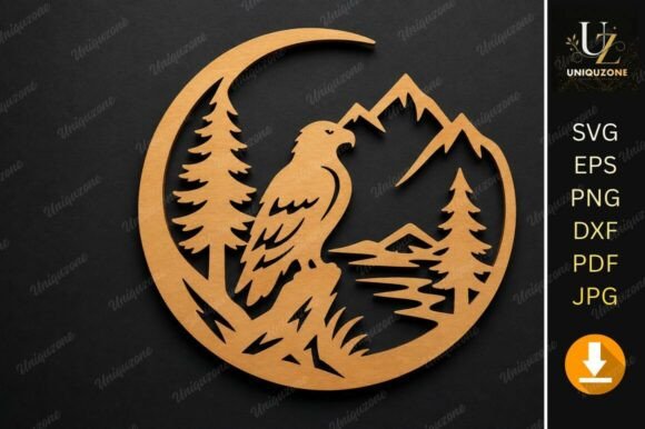 Eagle Mountain Layered Laser Cut SVG
