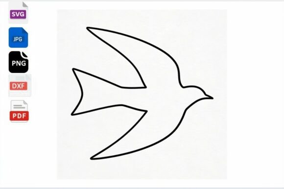 Flying Bird Outline SVG Cut File