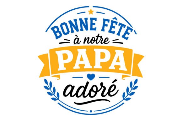 French Best Papa Typography Vector: Graphics for Father’s Day