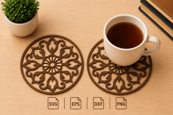 Geometric Coaster SVG Laser Cut File