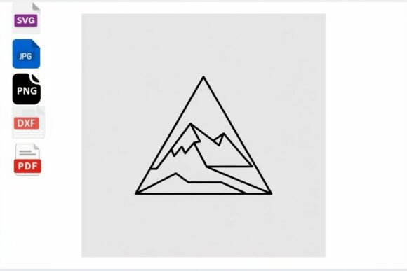 Geometric Mountain Triangle SVG Clipart for Graphics and Crafts