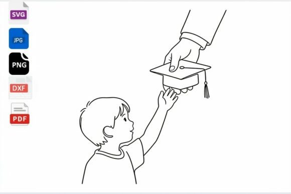 Graduation Cap Gift Child SVG PNG DXF: Graphics and Crafts