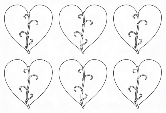 Heart Vine Outline SVG Clipart: Graphics for Crafts and Content