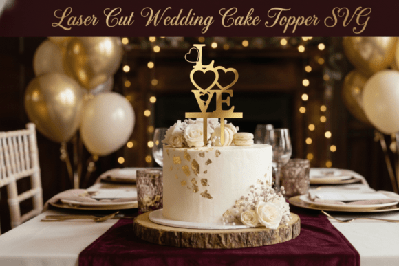 Laser Cut Wedding Cake Topper SVG