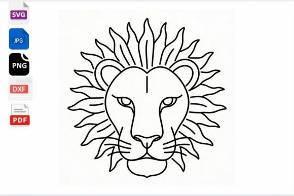 Lion Head Sun SVG Cut File for Graphics and Crafts