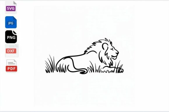 Lion Line Art SVG Clipart Review