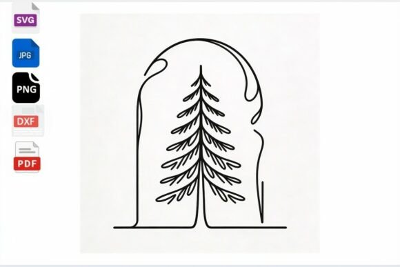 Minimalist Tree Line Art SVG: Graphics and Crafts Made Simple