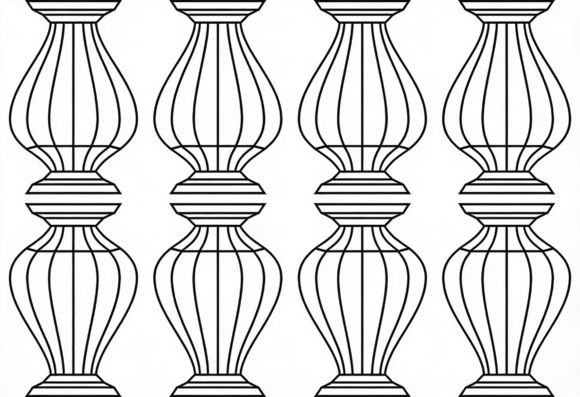 Modern Baluster Silhouette Vector Art for Crafts and Graphics