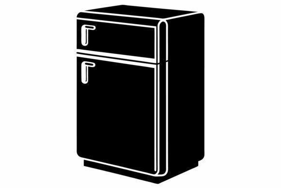 Retro Fridge Icon Silhouette Graphics