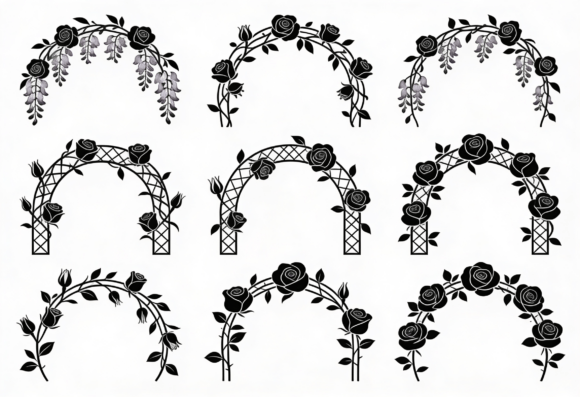 Rose Arch Clipart: Graphics and Crafts Fusion