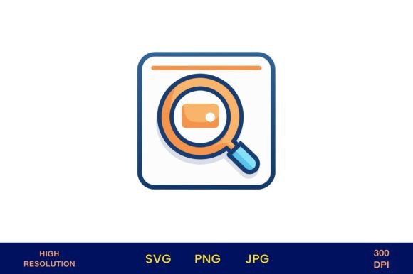 Search Icon with Magnifying Glass Vector Graphics Freebies
