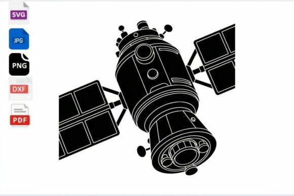 Space Satellite SVG Clipart for Graphics and Crafts