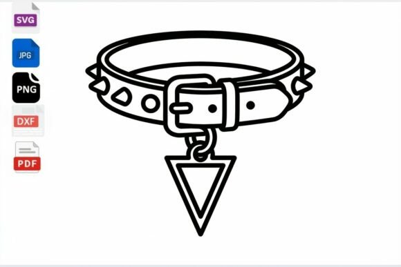 Spiked Choker Triangle Charm SVG for Crafts and Graphics