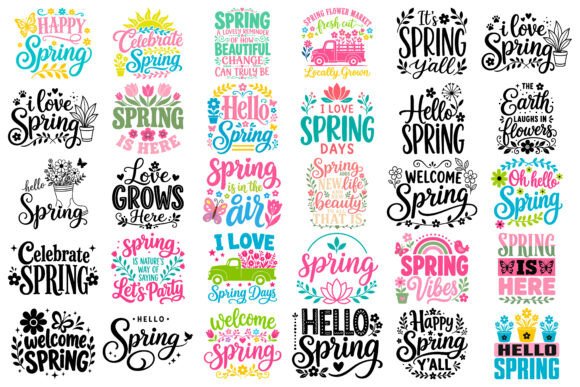 Spring Quotes SVG Bundle Designs: Graphics for Small Business Branding
