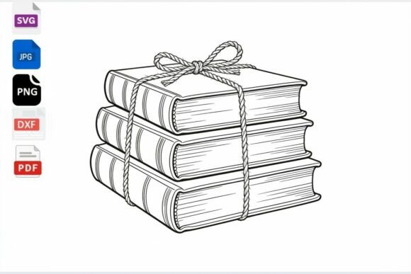 Stack of Books Clipart Bundle for Graphics & Crafts