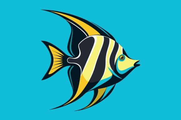 Stylized Moorish Idol Fish Vector Art: Graphics & Freebies