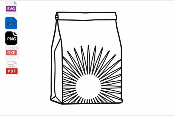 Sunburst Lunch Bag SVG Clipart