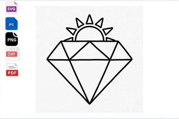 Sunrise Diamond SVG Clipart for Graphics and Crafts