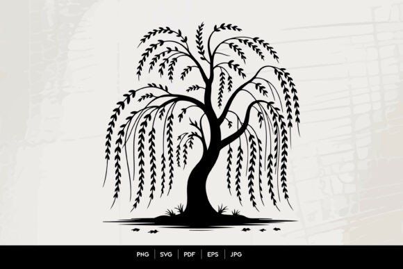 Weeping Willow Tree SVG Graphics Freebies
