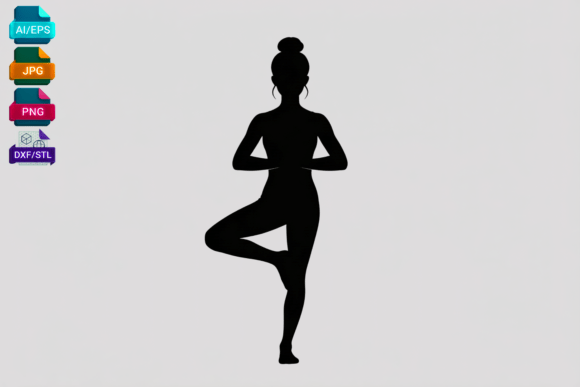 Yoga Tree Pose Silhouette SVG for Crafts and Graphics