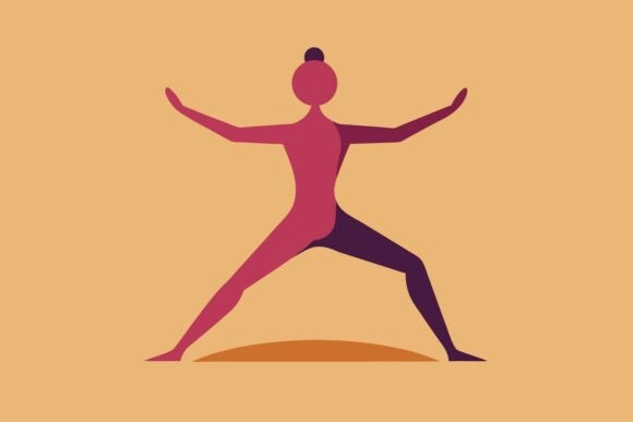 Yoga Warrior Pose Illustration